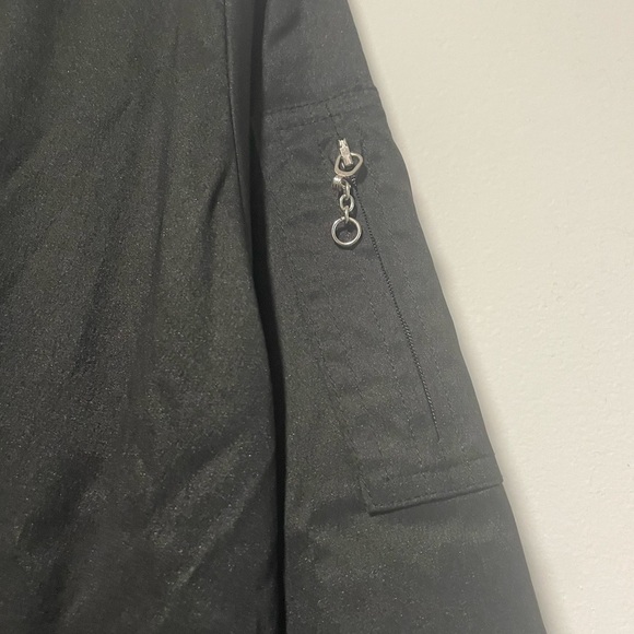 Alia Petites Black Zip-Up Bomber Style  Jacket Size 12P - Picture 3 of 12